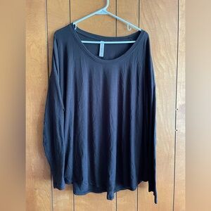 Athlete Black Long Sleeve Pullover Shirt Top Blouse 2X GUC